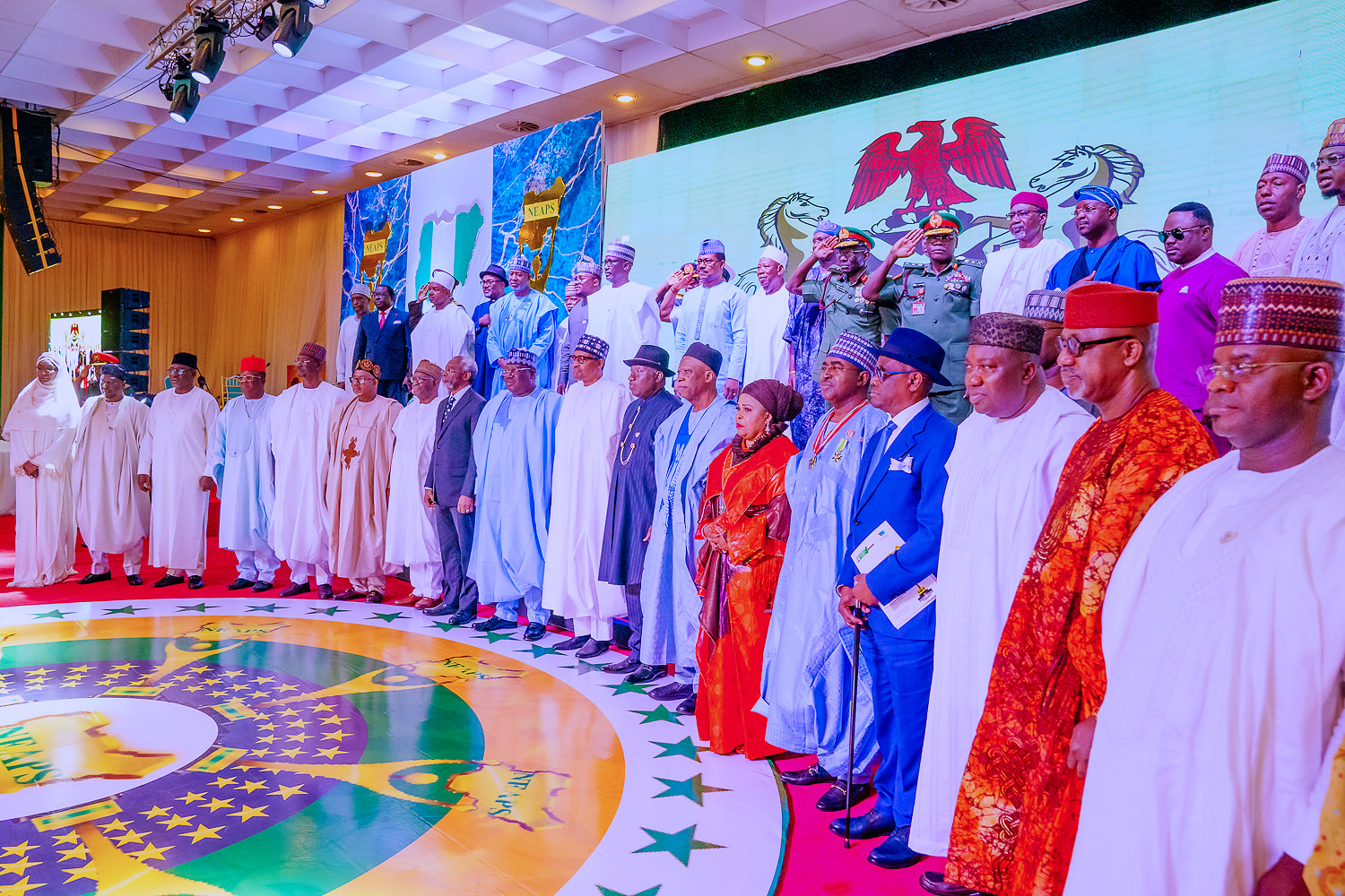 President Muhammadu Buhari has conferred Nigeria Excellence Award in Public Service (NEAPS) on 44 prominent Nigerians.